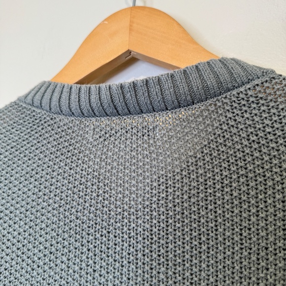 AE | Open Knit Henley Olive Green VSCO Cozy Pullover Sweater - Picture 7 of 14